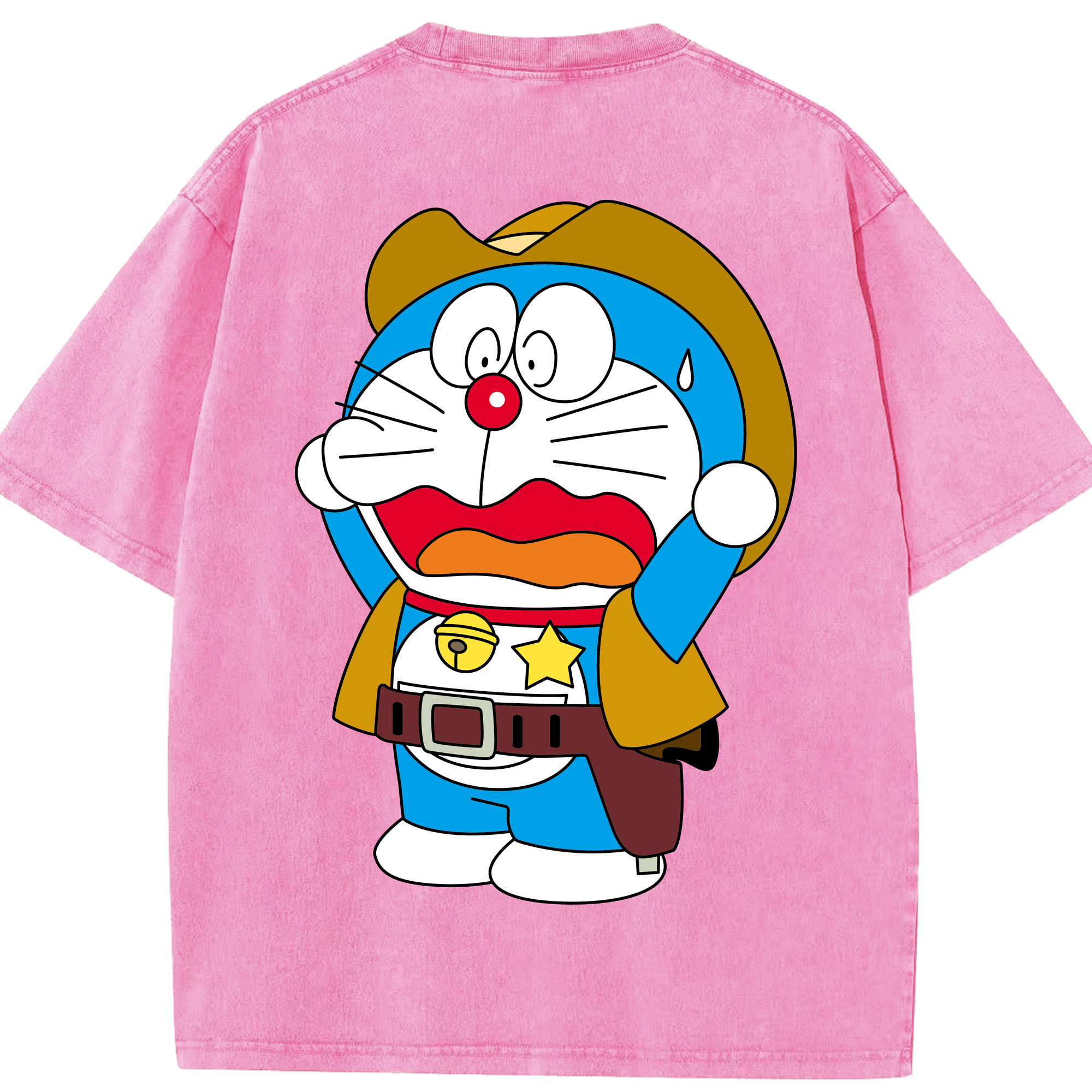 （画像用） ドラえもん Doraemon 綿100% ヴィンテージ風 半袖Tシャツ（背面プリント）